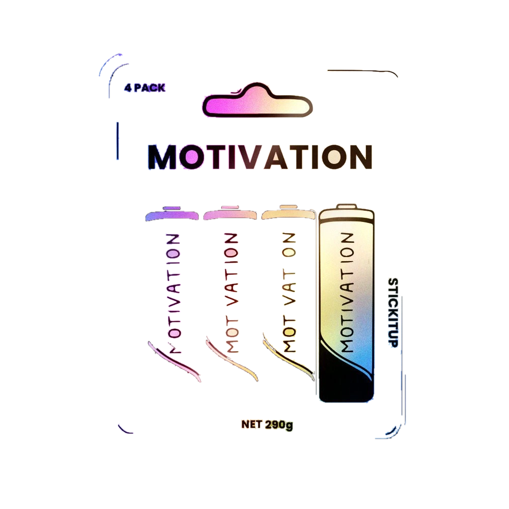 4x Motivation Holographic Stickers
